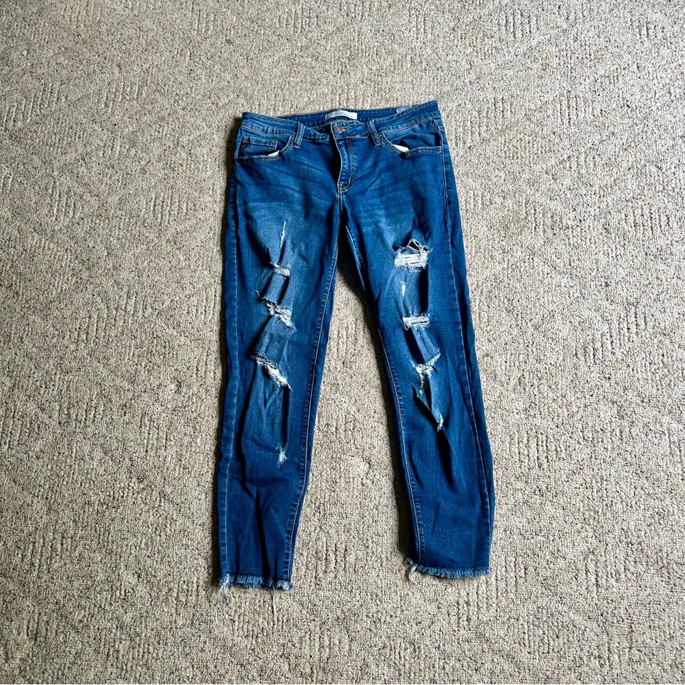 KanCan Blue Skinny Distressed Jeans